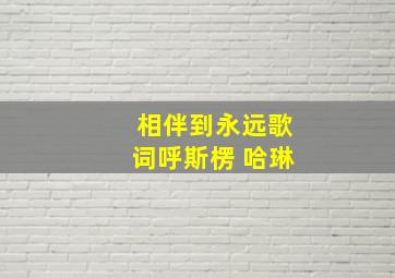 相伴到永远歌词呼斯楞 哈琳